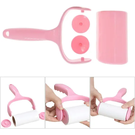 300 Sheet Lint Roller - Pet Hair Remover - Super Sticky Lint Remover Brush - Clothes Cleaner Roller - 1 Roller + 5 Refills