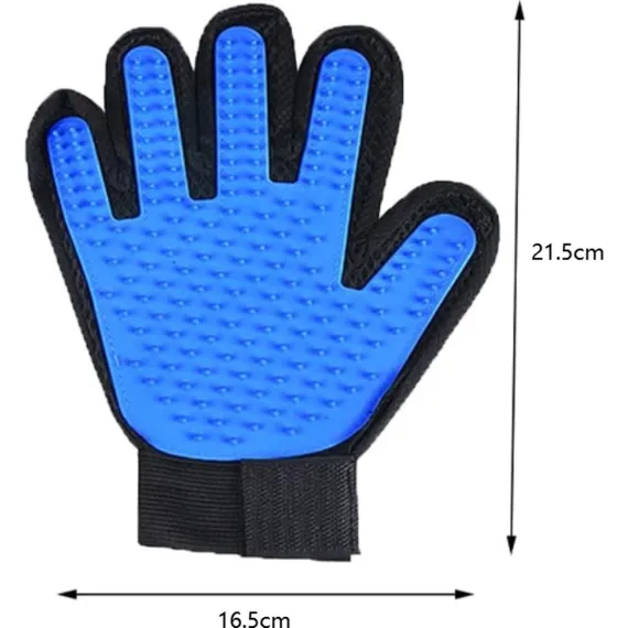 Pet Glove - Brush Glove For Dogs And Cats - Glove Brush - Grooming Gloves - Grooming Brush For Pets - For Cat Dog Horse Rabbit Animal - Blue - 1 Pair