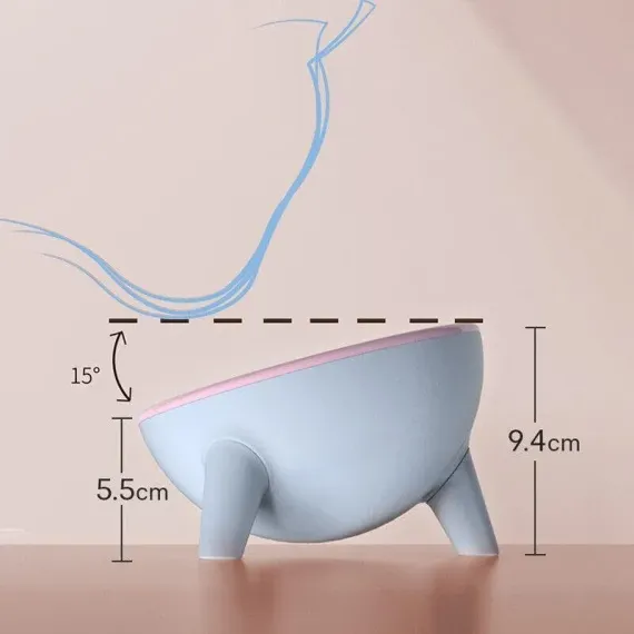 Raised Cat Bowl Pet Feeder Pet Bowl Elevated Dog Bowls 15° Tilted Pet Water Bowl - Cherry Blossom Pink