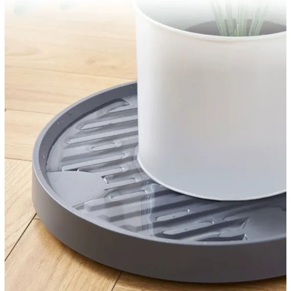 Round Flowerpot Mover - 19.3 Cm - Rolling Plant Pallet - Round Dark Grey Saucer With 4 Wheels - Plant Stand Planter Caddies - For Moving Potted Planters - For Garden, Patio, Courtyard, Terrace - Load Capacity 40 Kg - 1 Piece