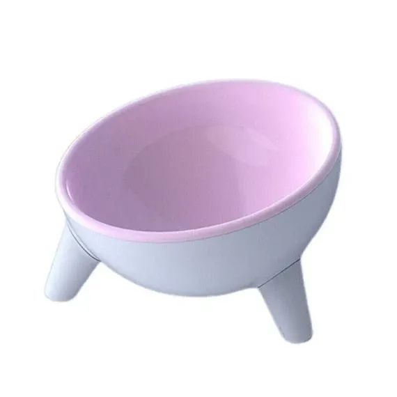 Raised Cat Bowl Pet Feeder Pet Bowl Elevated Dog Bowls 15° Tilted Pet Water Bowl - Cherry Blossom Pink