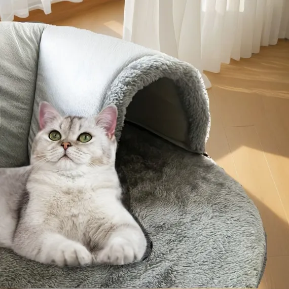 Warm Autumn/Winter Cat Tunnel Bed with Detachable Play-and-Sleep Cat Run – Size M