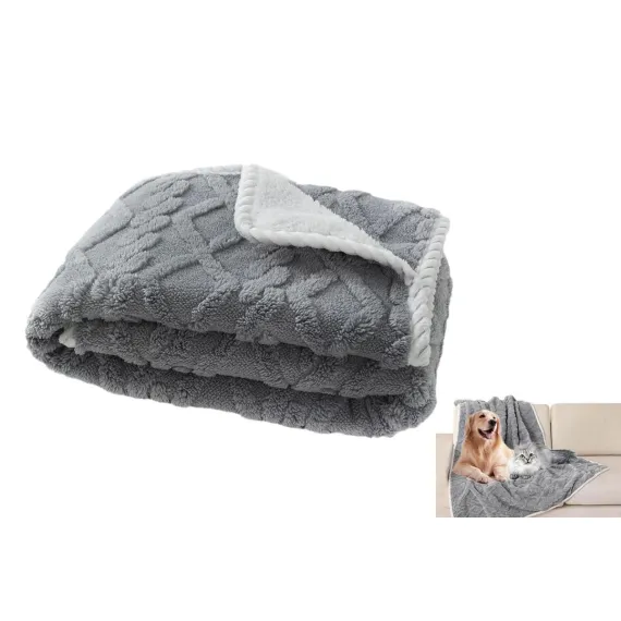 2pcs Pet Blanket for Couch Protection Water Resistance Cats Dogs Blanket for Furniture Protector-Grey S