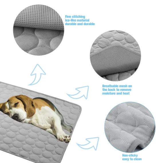 Dog Cooling Mat Large Cooling Pad Summer Pet Bed for Dogs Cats Kennel Pad Breathable Pet Self Cooling Blanket Dog Crate