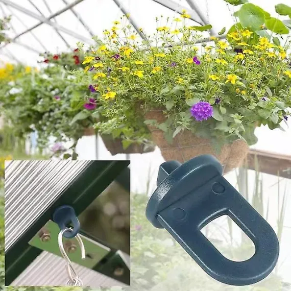 Greenhouse Clamps Set of 100 with extra strong grip and eyelets - The best trellis and plant holder for your greenhouse(Dark green)