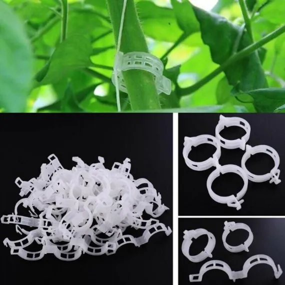 50-200X Tomato Greenhouse Ties Veggie Plant Support Clips Garden Trellis Stake