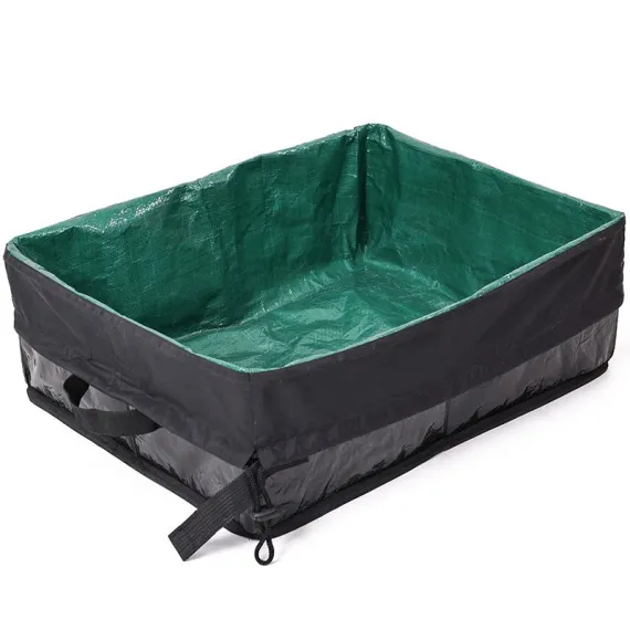 Travel Litter Box, Foldable Cat Litter Tray Anti Leakage Cat Litter Collection with Handle for Small Medium Cat Rabbit