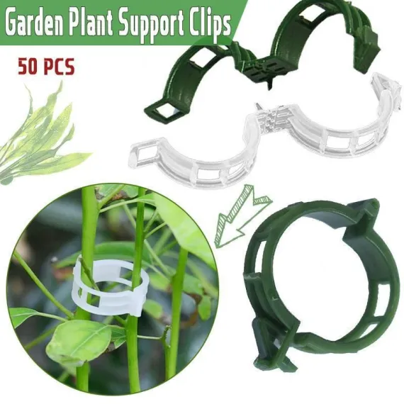 50-200X Tomato Greenhouse Ties Veggie Plant Support Clips Garden Trellis Stake