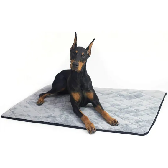 Extra Large Dog Crate Mat – Waterproof, Non-Slip, Machine Washable Crate Mat – Soft, Durable Kennel Mat for Dogs – Pet Bed for Crates, Travel or Home Use - Extra Large (Grey)
