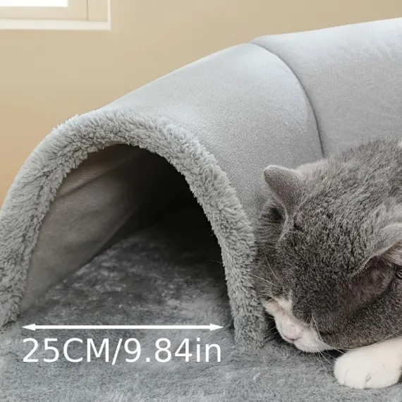 Warm Autumn/Winter Cat Tunnel Bed with Detachable Play-and-Sleep Cat Run – Size M