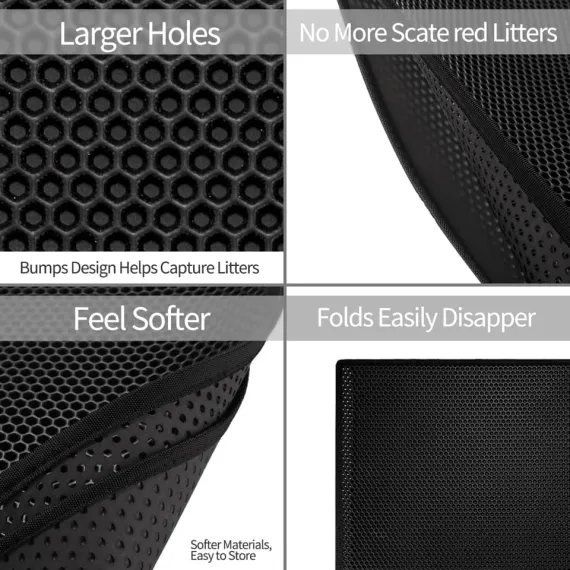 2-PCS Blue Double Layer Cat Litter Mat Honeycomb Design Waterproof EVA Trapping Mat for Litter Box Tracking Control 40x50cm Easy Clean Australian Pet Supplies