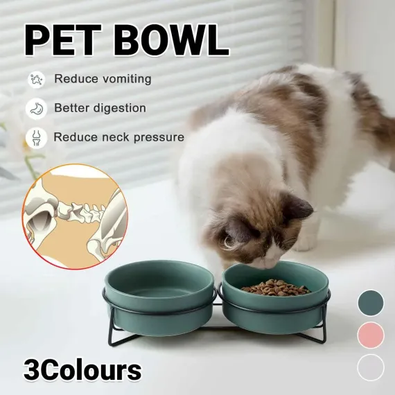 Ceramic Pet Bowl Cat Food Bowl Dog Bowl Drinking Bowl Pet Water Food Dish - Pink
