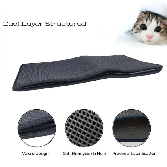 Cat Litter Ma Pet Cat Litter Mat Ouble-Layer Cat Litter Trapper Mats with Waterproof Bottom Net Litter Cat Mat Layer cat pad