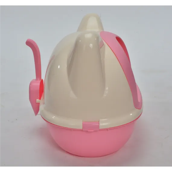 YES4PETS Medium Hooded Cat Toilet Litter Box Tray House With Scoop Pink