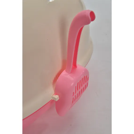 YES4PETS Medium Hooded Cat Toilet Litter Box Tray House With Scoop Pink
