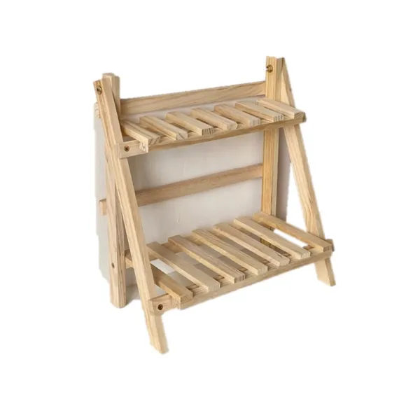 2 Tiers Plant Stand Bamboo, Plant Stand Indoor, Tabletop Bamboo Succulent Plant Stand for Window Sill Plant Shelf, Plant Stand