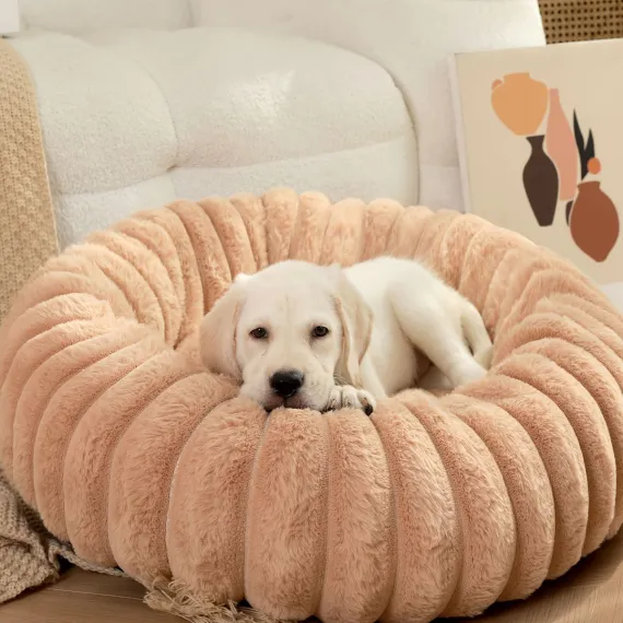 Pet Bed Dog Bed Cat Bed Small Dog Bed Medium Dog Bed Plush Pet Bed All-Season - Khaki - Size 50-20-20