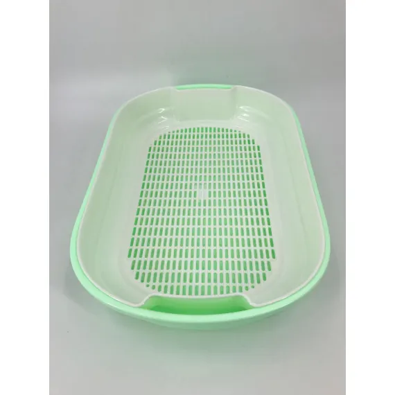 YES4PETS Large Portable Cat Toilet Litter Box Tray with Scoop and Grid Tray Green