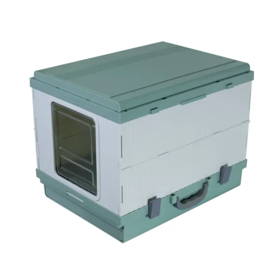 YES4PETS XL Portable Cat Toilet Litter Box Tray Foldable House with Handle and Scoop Green