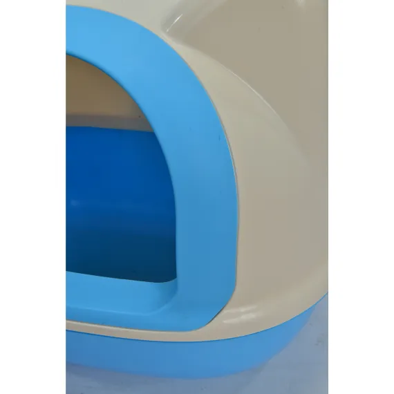YES4PETS Medium Hooded Cat Toilet Litter Box Tray House With Scoop Blue