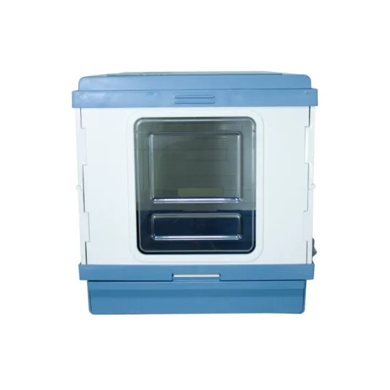 YES4PETS XL Portable Cat Toilet Litter Box Tray Foldable House with Handle and Scoop Blue