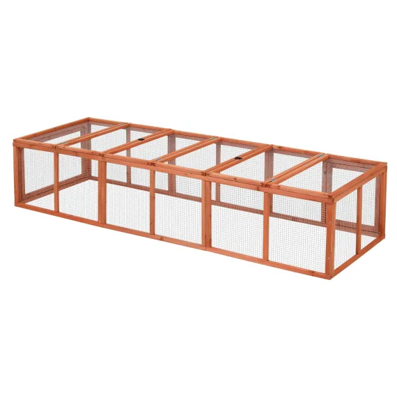i.Pet Chicken Coop Wooden Pet Run Rabbit Hutch Large Outdoor Cage with Play Area Brown