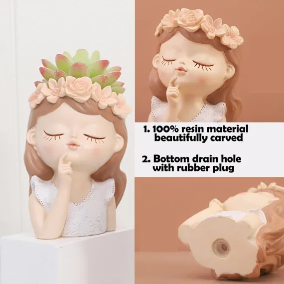 Cute Plant Pots with Drainage Hole,Fairy Garden Pots Gifts Idea for Plants Lovers Decorative Flower Pot for Indoor Plants