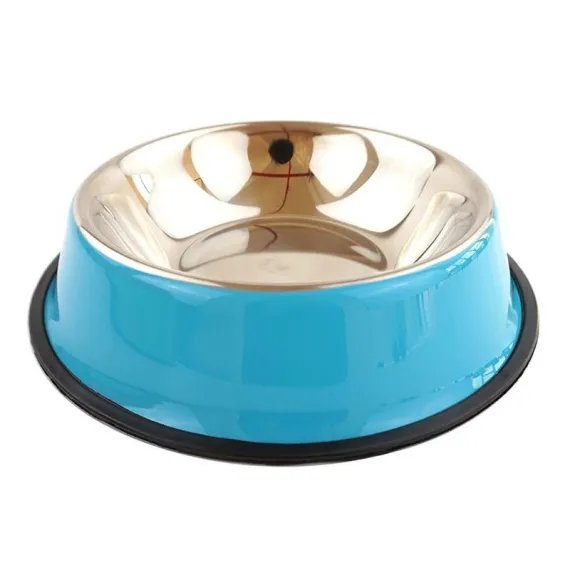 stainless steel pet bowls, non-slip dog bowls, large dog food bowls, cat bowls, pet food bowl, dog bowl large capacity, cat feeding bowl, durable pet bowls, anti-skid pet dishes, pet feeding products Australia - Blue - Size 26CM