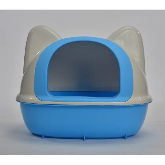 YES4PETS Large Hooded Cat Toilet Litter Box Tray House With Scoop Blue