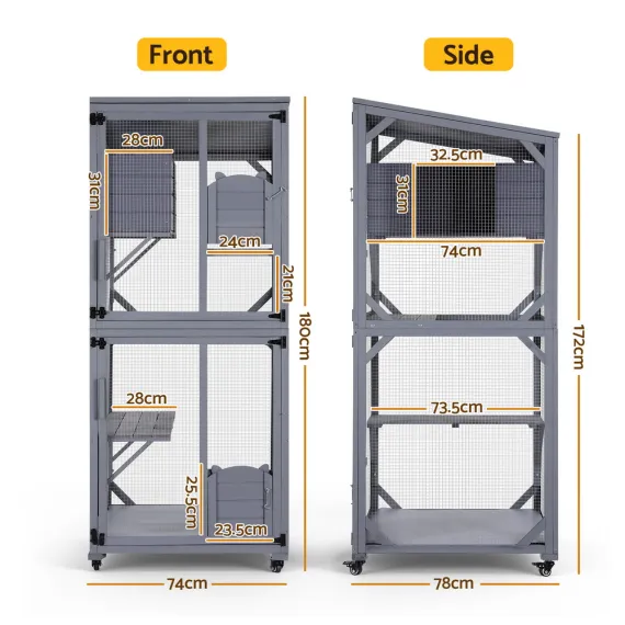 i.Pet Cat House Wooden 180cm Rabbit Hutch Pet Condo Small Dog Enclosure Cage