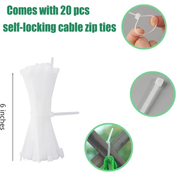10Pack Melon Hammock Watermelon Nets with 20 Cable Zip Ties, Heavy Duty Watermelon Honeydew Net for Garden Trellis Vertical Garden Growing