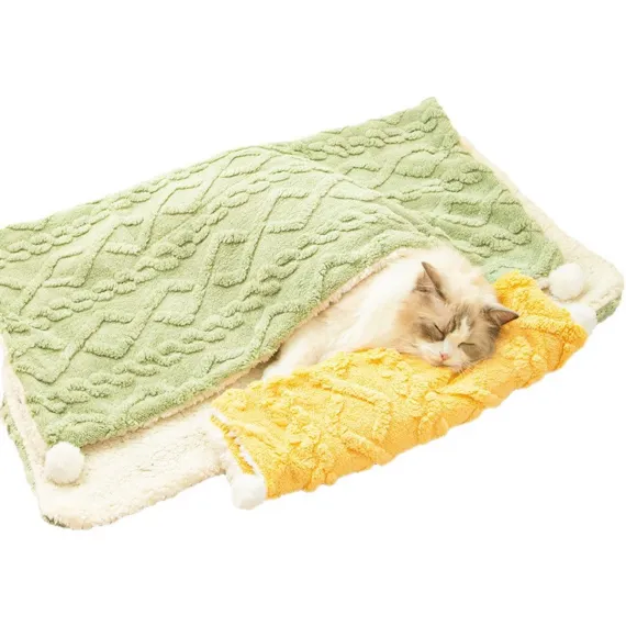 Pet Mat - Soft Pet Blanket - Warm Plush Blanket for Dogs and Cats - Comfortable & Cozy Sleep Blanket - 55*45cm - Yellow