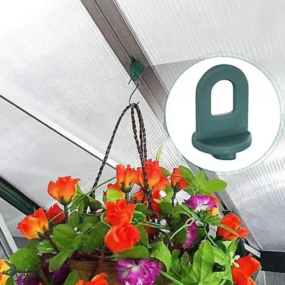 Greenhouse Clamps Set of 100 with extra strong grip and eyelets - The best trellis and plant holder for your greenhouse(Dark green)