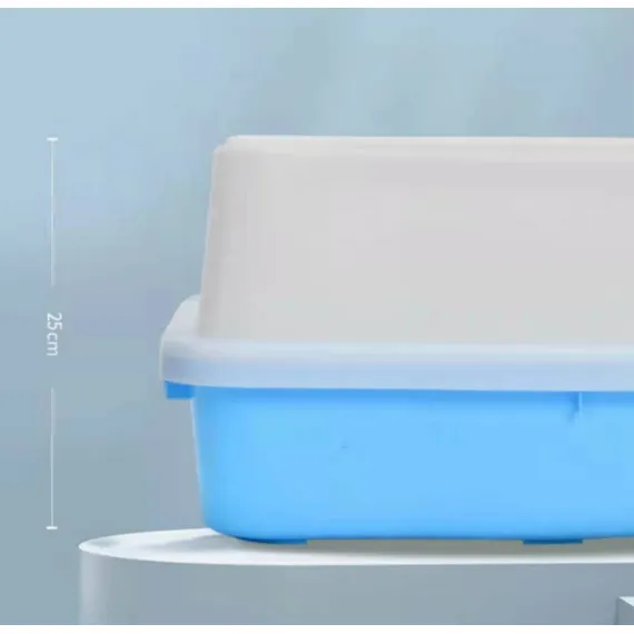 YES4PETS Large Deep Cat Kitty Litter Tray High Wall Pet Toilet Tray With Scoop Blue