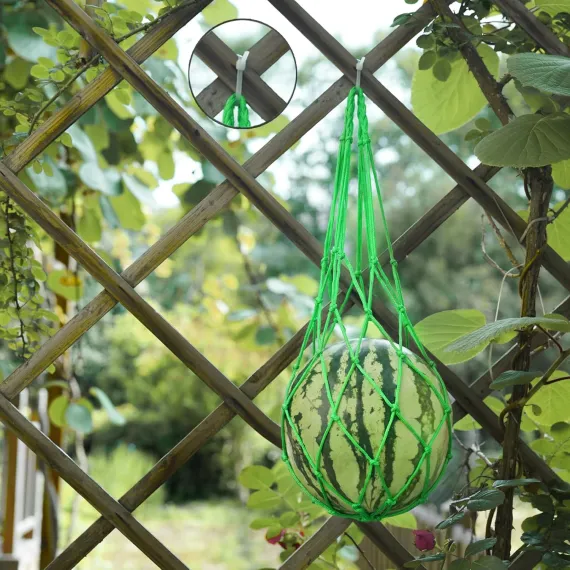 10Pack Melon Hammock Watermelon Nets with 20 Cable Zip Ties, Heavy Duty Watermelon Honeydew Net for Garden Trellis Vertical Garden Growing