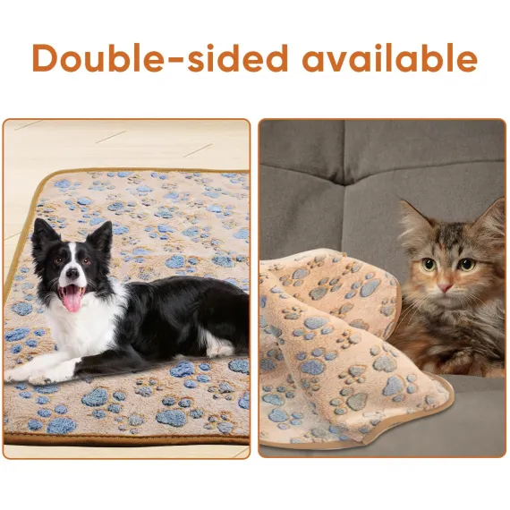 Waterproof Dog Blanket for Small Dogs,Puppy Pads for Dog Bed & Couch Pet Blanket for Small Cats  (Coffee-104*76cm)