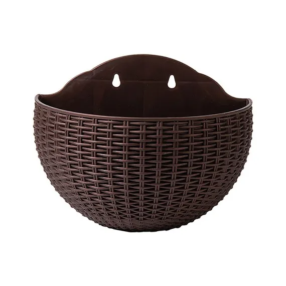 Exquisite Wall Flower Pot, Plastic Hanging Planter for Outdoor Garden Balcony, Home Decor Bucket Planter L