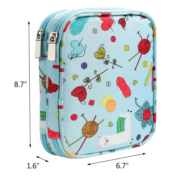 Knitting Needle Case, Portable Crochet Needle Case, Travel Organizer Storage Bag for Knitting Needles and Accessories (Bag Only)