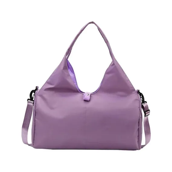 Gym Tote Bag with Shoe Compartment and Wet Dry Storage Pockets for Women Travel Duffel Bag Yoga Gym Bags with Yoga Mat Holder -Purple