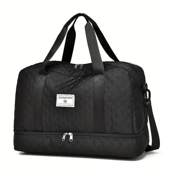 Luxury Duffle Bag Oversized Duffle Travel Bag Gym Bag Multiple Compartments Wet - Navy - Size 01
