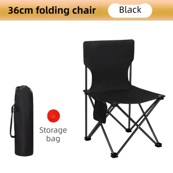 120CM Black Portable Folding Egg Roll Camping Table + 4-Pack 36CM Chairs with Storage Bag & Mesh Net- Heavy-Duty Carbon Steel Picnic Table for 6-8 People