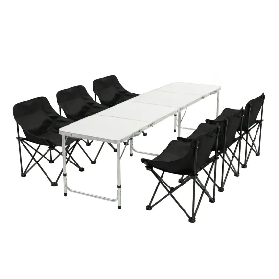 Weisshorn 7pc Camping Table Chair Set Outdoor Folding Aluminium Portable Picnic
