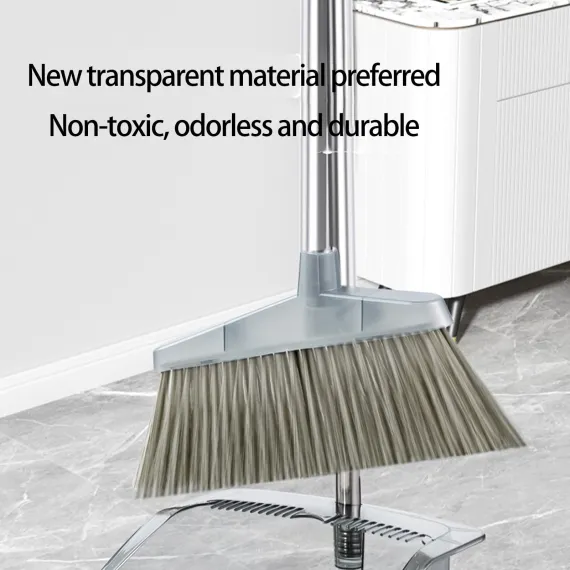 Broomstick and Dustpan Set Long Adjustable Handle and Dustpan Combo for Sweeping Pet Hair From Home Office Kitchen Hall Floors Indoor and Outdoor Cleaning,Sweeping,Cleaning Supplies 12.2*11.42*3.74 Gray