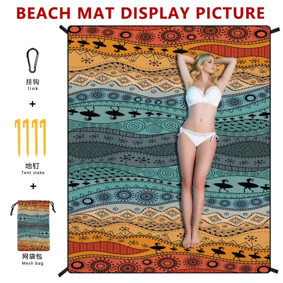 Style STD-001-28 Pink Quick Dry Beach Mat Sand Proof Waterproof Outdoor Picnic Blanket - Compact & Lightweight
