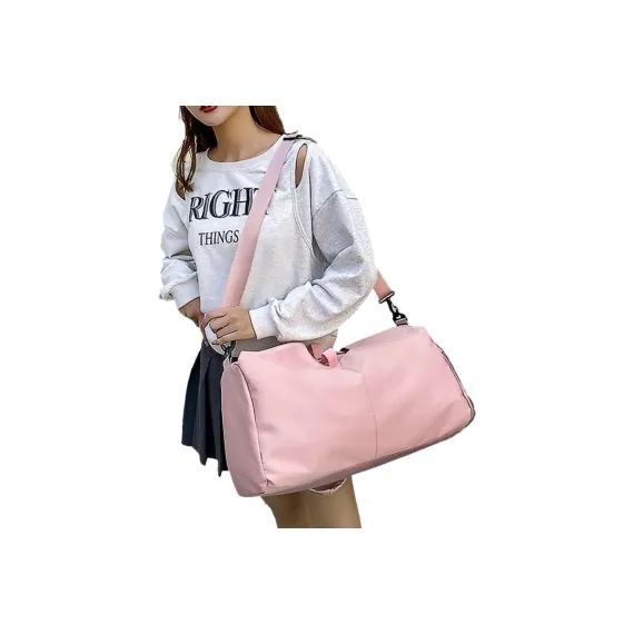 Gym Tote Bag with Shoe Compartment and Wet Dry Storage Pockets for Women Travel Duffel Bag Yoga Gym Bags with Yoga Mat Holder -Pink