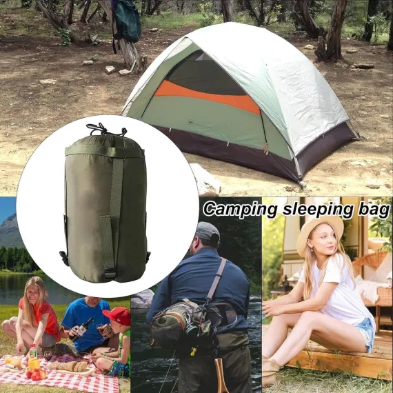 Compression bag - Sleeping bag compression bag - Sleeping bag storage bag - Storage bag - Backpacking storage bags - Portable sleeping bag storage bag - Lightweight backpack bag - Camping storage bag - for travel, camping and outdoor backpacking - Green -