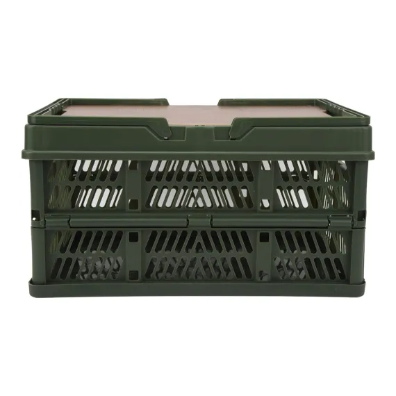 Camping Picnic Basket Foldable Large Capacity Multifunction Handheld Camping Storage Basket Camping Storage Box Green S