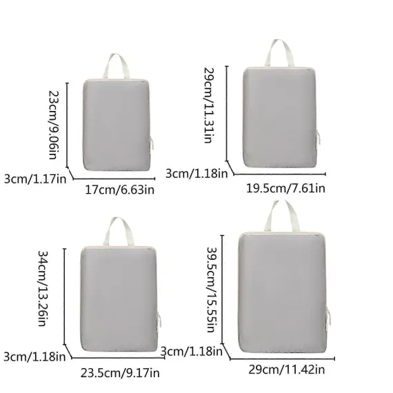 Luggage Cubes Storage Organizer Bags Travel Compression Packing Cubes Set
