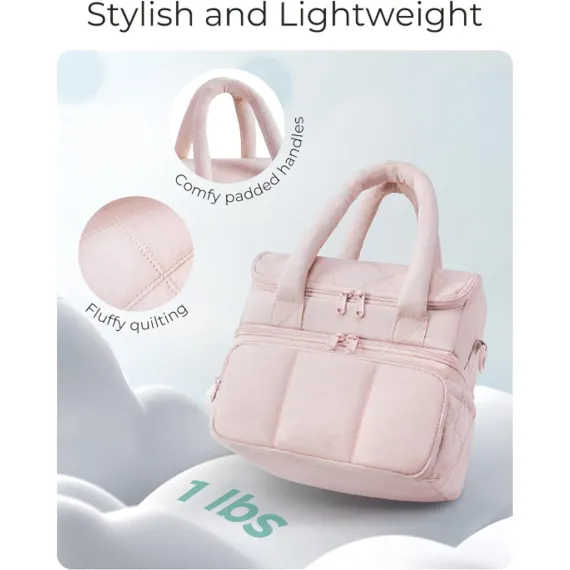 Cooler Bags - Lunch Bag - Handle Strap - Cooler Bag - Lunch Bag - Insulated Cooler Bag - Picnic Bag - Suitable for work, office, travel and picnics（Beige）