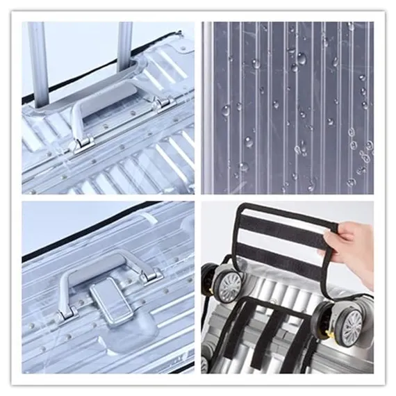 Luggage Cover - Transparent PVC Material - Waterproof and Scratch Resistant - Semi-transparent Luggage Cover - Suitable for Business Travel and Daily Use - 30